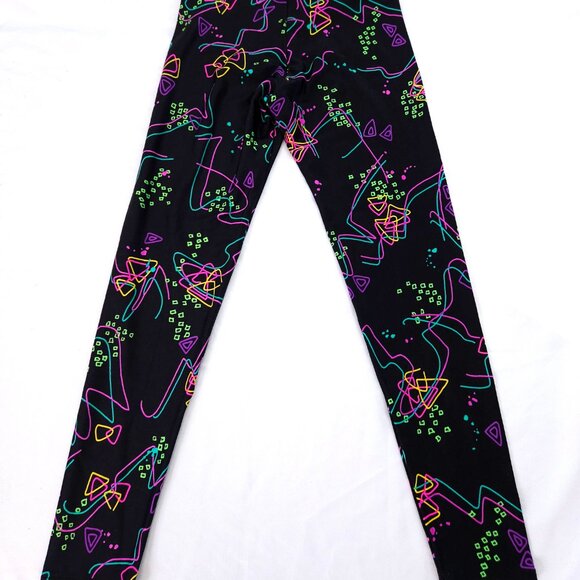 Gilda Marx Spandex VINTAGE 1980s Neon Printed Tights Sz Small - Picture 7 of 9